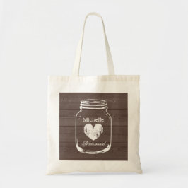 Tas voor bruidsmeisje met houten jampot van een sc