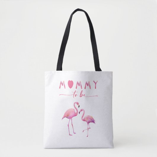 Tas voor Flamingo Baby Shower 'Blijf Moeder' (Voorkant)