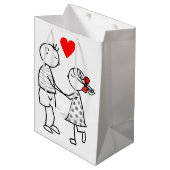 Tas voor koppel cadeau medium cadeauzakje (Voorkant Gekanteld)