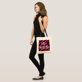 Tas voor meidenavond | roze & zwart zebraprint (Voorkant (model))