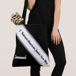 Tas voor schoonheidskoningin met douchesash en kro