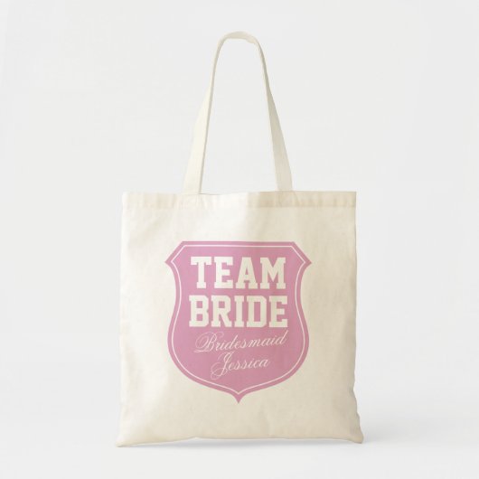 Tas voor Team Bruid met naam op maat (Voorkant)
