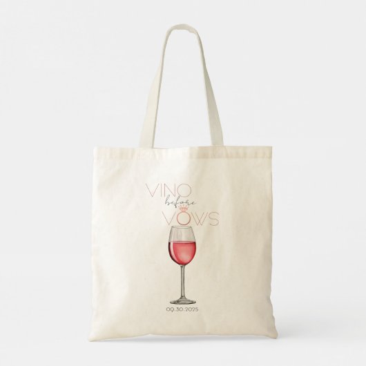 Tas voor vrijgezellenfeest 'Vino Before Vows' (Achterkant)