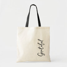Tas voor welzijnsretraite Grateful Schrift Zwart