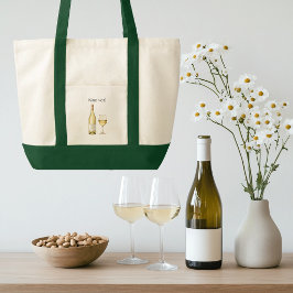 Tas voor witte wijnliefhebbers met grappige spreuk