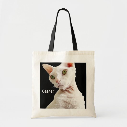 Tas | White Devon Rex Cat Casper (Voorkant)