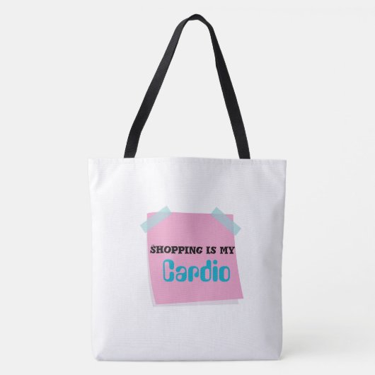 Tas "Winkelen is mijn cardio - leuke Canvas tas" (Voorkant)