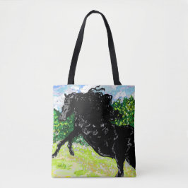 Tas: ZWARTE STALLION Tote Bag