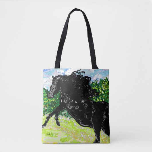 Tas: ZWARTE STALLION Tote Bag (Voorkant)