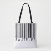 Tasche "SAUTEUER" Barcode Schwarz Tote Bag (Voorkant)