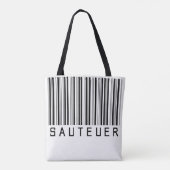 Tasche "SAUTEUER" Barcode Schwarz Tote Bag (Achterkant)