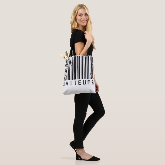Tasche "SAUTEUER" Barcode Schwarz Tote Bag (Op model)
