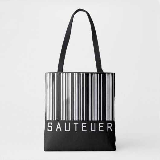 Tasche "SAUTEUER" Barcode Weiß Tote Bag (Voorkant)