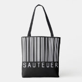 Tasche "SAUTEUER" Barcode Weiß Tote Bag (Achterkant)