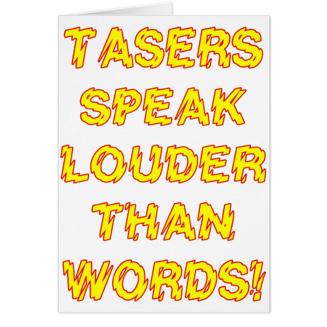 Tasers spreken luider dan woorden (Voorkant)