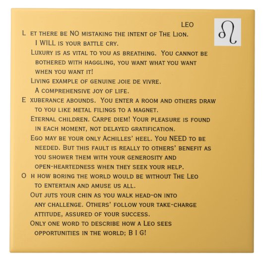 Tash Leo Tile Tegeltje (Voorkant)