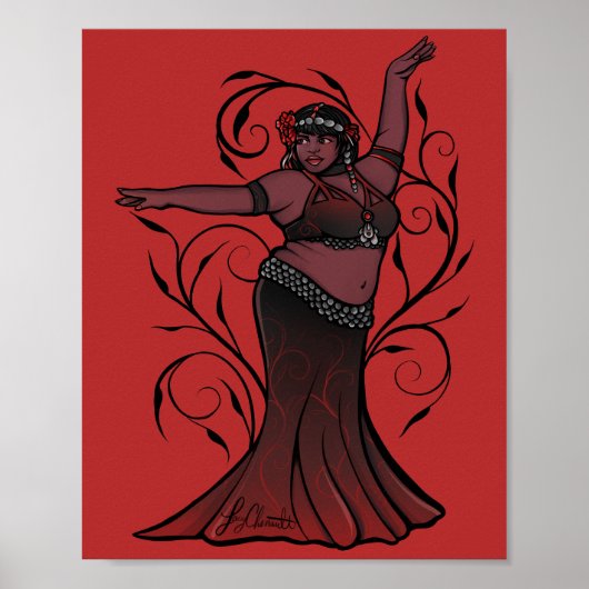 Tasha Red Belly Dancer Poster (Voorkant)