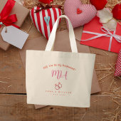 Tasje '2-zijdig Cute Donut Bruidsmeisje Voorstel' Grote Tote Bag