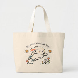 Tasje 'Bloei in je eigen tijd' Konijn Grote Tote Bag
