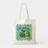 Tasje 'Cruisin Alligator' Tote Bag (Achterkant)