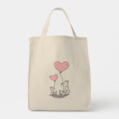 Tasje Foxy Roze Harten Tote Bag (Achterkant)