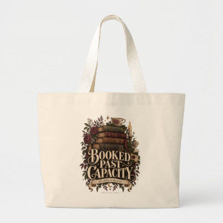 Tasje 'Geboekt voorbij capaciteit' voor vintage bo Grote Tote Bag