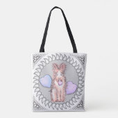 Tasje Heart Harey Rabbit Tote Bag (Achterkant)