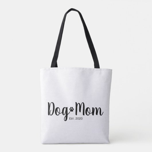 Tasje 'Hond Moeder Opgericht' Cadeau Tote Bag (Achterkant)