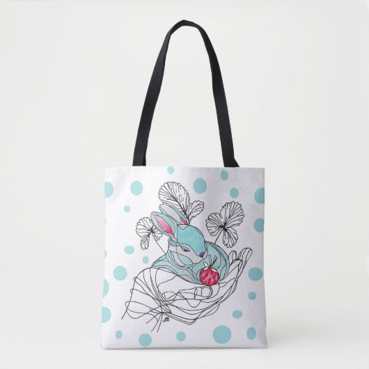 Tasje Konijn in Hand Tote Bag (Voorkant)