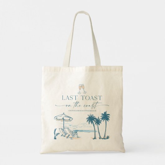 Tasje 'Laatste toost aan de kust' voor vrijgezelle Tote Bag (Achterkant)
