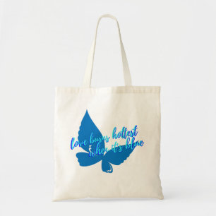 Tasje 'Liefde brandt het heetst als het blauw is' Tote Bag