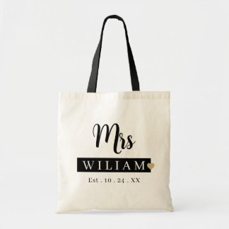 Tasje met achternaam en jaar van mevrouw Gepersona Tote Bag