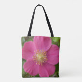 Tasje Met Afbeelding Van Helder Roze Roos Tote Bag (Achterkant)