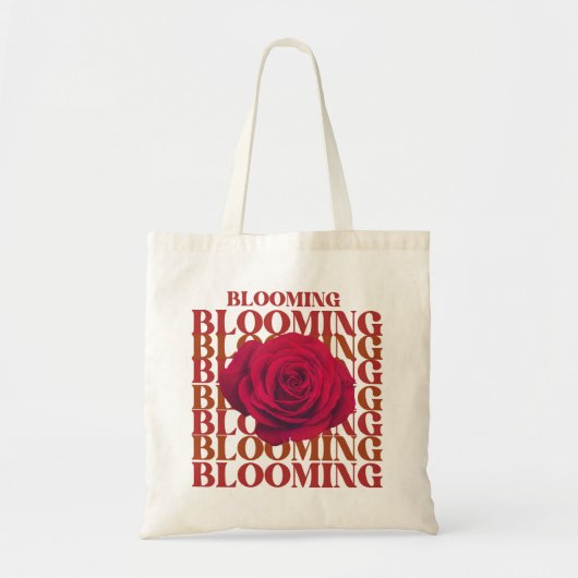 Tasje met 'Blooming Rose' Statement Tote Bag (Voorkant)