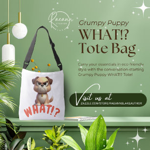 Tasje met chagrijnige puppy crossbody tas
