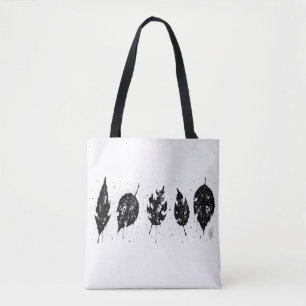 Tasje met dode bladeren in inktdruk tote bag