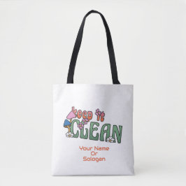 Tasje met doorzichtige draagband en eigen naam en tote bag
