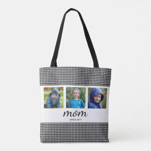 Tasje met drie foto's voor mama tote bag
