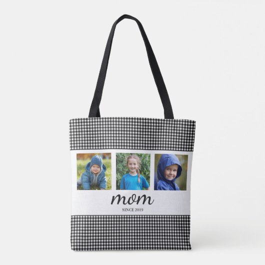 Tasje met drie foto's voor mama tote bag (Achterkant)