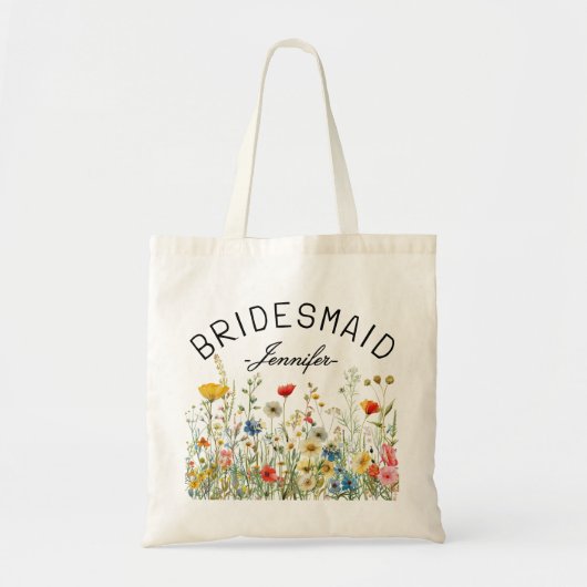 Tasje met eigen wilde bloemen, verlovingscadeau br tote bag (Voorkant)