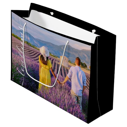 Tasje met foto 'Love Blooms' (Voorkant Gekanteld)