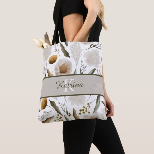 Tasje met geborduurde bloemen tote bag (Dichtbij)