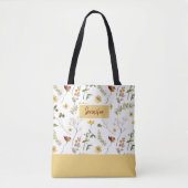 Tasje met gele en oranje wilde bloemen tote bag (Voorkant)