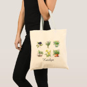 Tasje met gepersonaliseerde bloemenboeket tote bag (Voorkant (product))
