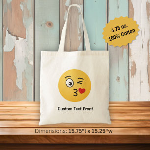 Tasje met gezicht dat een kus gooit tote bag