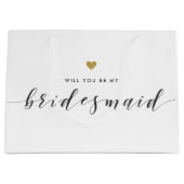 Tasje met gouden hart als bruidsmeisje-aanzoekcade (Voorkant)