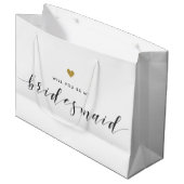 Tasje met gouden hart als bruidsmeisjes-aanzoekcad (Voorkant Gekanteld)