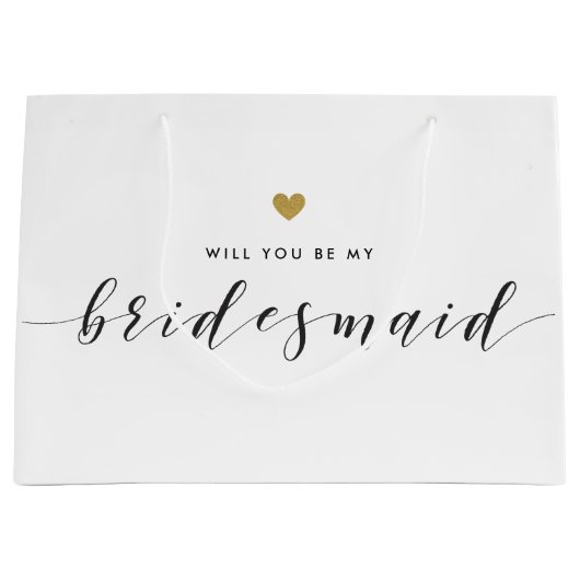 Tasje met gouden hart als huwelijkscadeau voor bru