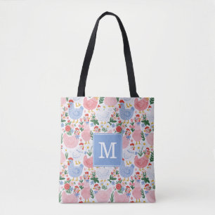 Tasje met grillige kippen tote bag
