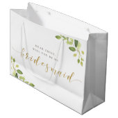 Tasje met groen en goud voor bruidsmeisje-aanzoekc (Voorkant Gekanteld)